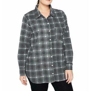 NWT Womens Plus Size 1X or 2X Nordstrom Lysse Schiffer Button Down Shirt Top